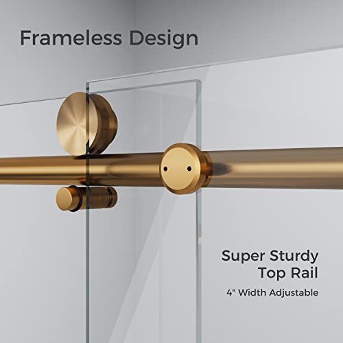 Sliding Glass Door 56-60" W x 59" H Frameless Sliding Bathtub Door, Tub Shower Door, Bathtub Glass Door, Bathtub Shower Door, 5/16" (8mm) Certified Clear Tempered Glass, Stainless Steel Frame, Matte Black