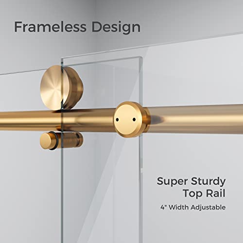 Sliding Glass Door 56-60" W x 59" H Frameless Sliding Bathtub Door, Tub Shower Door, Bathtub Glass Door, Bathtub Shower Door, 5/16" (8mm) Certified Clear Tempered Glass, Stainless Steel Frame, Matte Black
