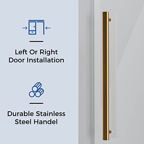 Sliding Glass Door 56-60" W x 59" H Frameless Sliding Bathtub Door, Tub Shower Door, Bathtub Glass Door, Bathtub Shower Door, 5/16" (8mm) Certified Clear Tempered Glass, Stainless Steel Frame, Matte Black