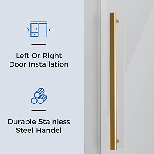 Sliding Glass Door 56-60" W x 59" H Frameless Sliding Bathtub Door, Tub Shower Door, Bathtub Glass Door, Bathtub Shower Door, 5/16" (8mm) Certified Clear Tempered Glass, Stainless Steel Frame, Matte Black