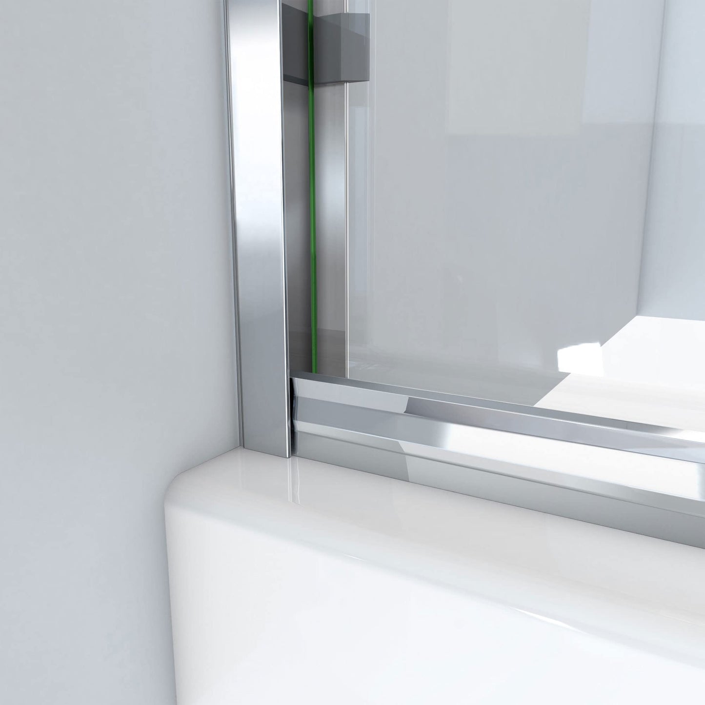 Shower Sliding Glass Door -60 in. W x 70 3/8 in. H Semi-Frameless Sliding Shower Door in Chrome and Clear Glass
