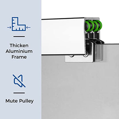 Sliding Glass Door 56-60" W x 59" H Frameless Sliding Bathtub Door, Tub Shower Door, Bathtub Glass Door, Bathtub Shower Door, 5/16" (8mm) Certified Clear Tempered Glass, Stainless Steel Frame, Matte Black