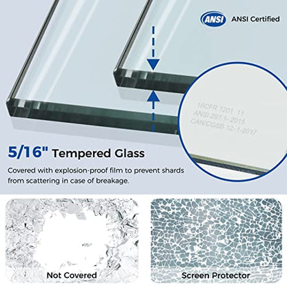 Sliding Glass Door 56-60" W x 59" H Frameless Sliding Bathtub Door, Tub Shower Door, Bathtub Glass Door, Bathtub Shower Door, 5/16" (8mm) Certified Clear Tempered Glass, Stainless Steel Frame, Matte Black