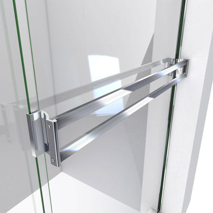 Shower Sliding Glass Door -60 in. W x 70 3/8 in. H Semi-Frameless Sliding Shower Door in Chrome and Clear Glass