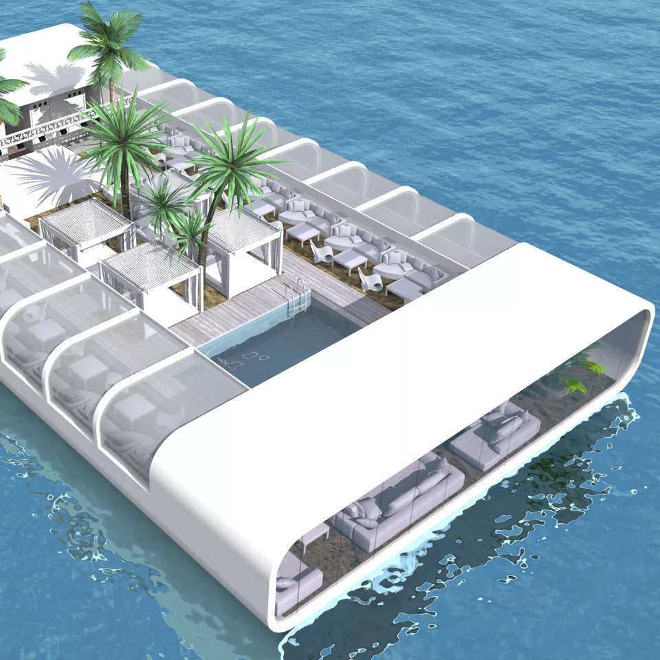 Modern Floating Center Club Water Bar