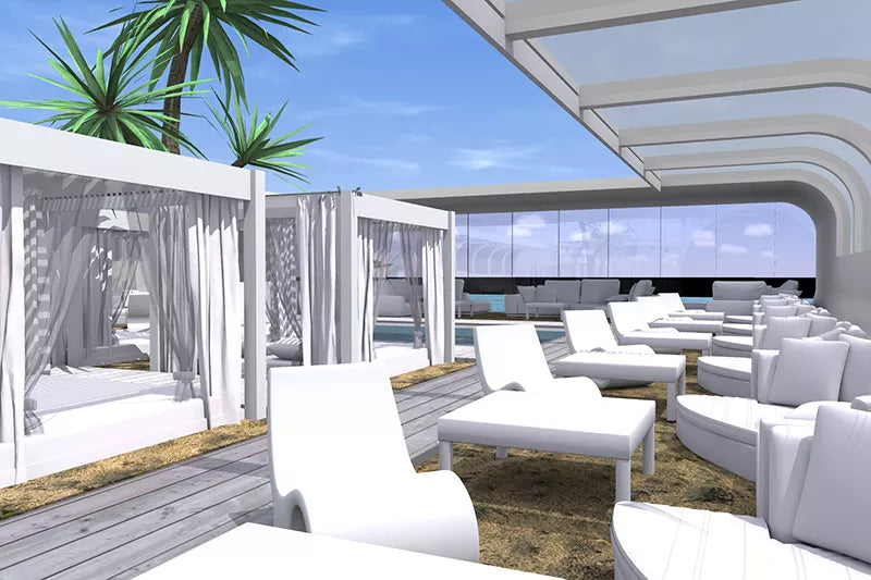 Modern Floating Center Club Water Bar