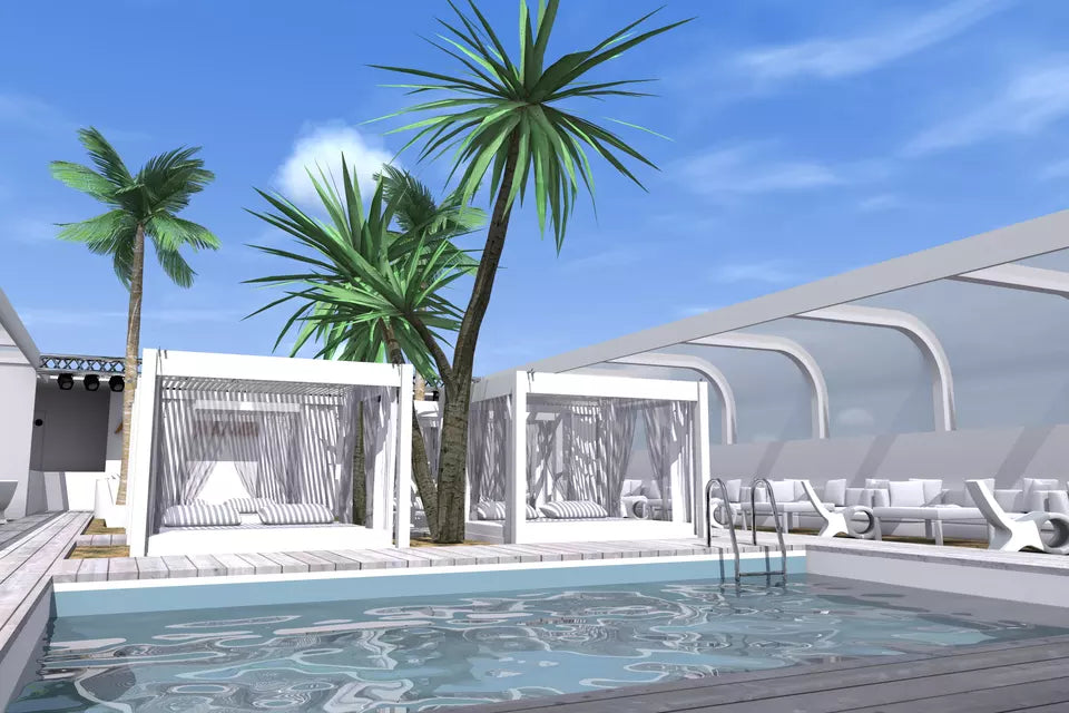 Modern Floating Center Club Water Bar