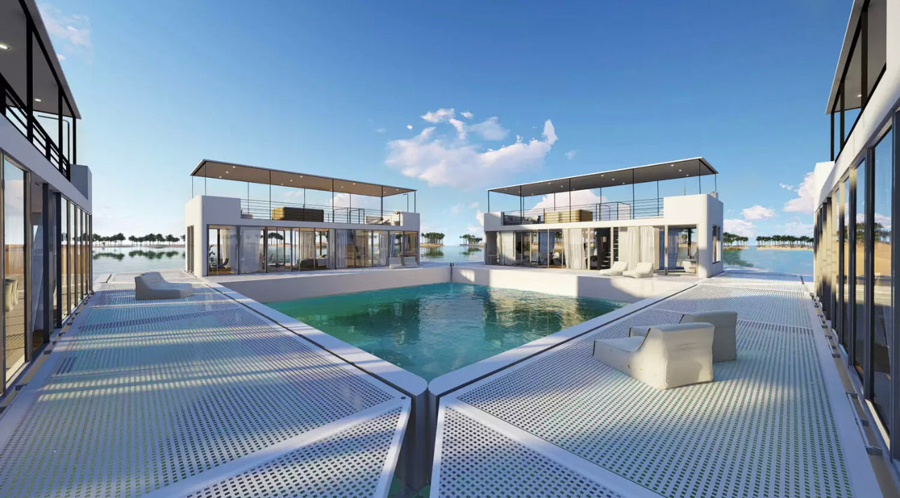 Modern Floating Center Club Water Bar