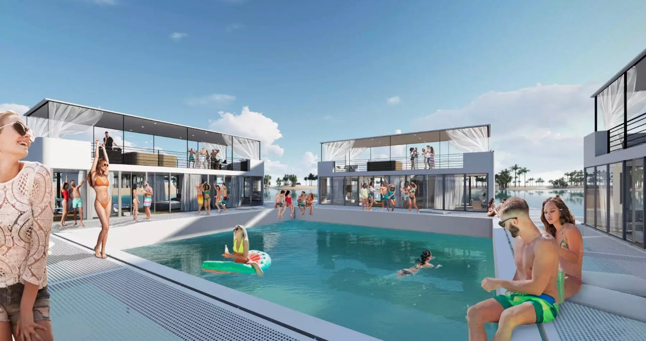 Modern Floating Center Club Water Bar