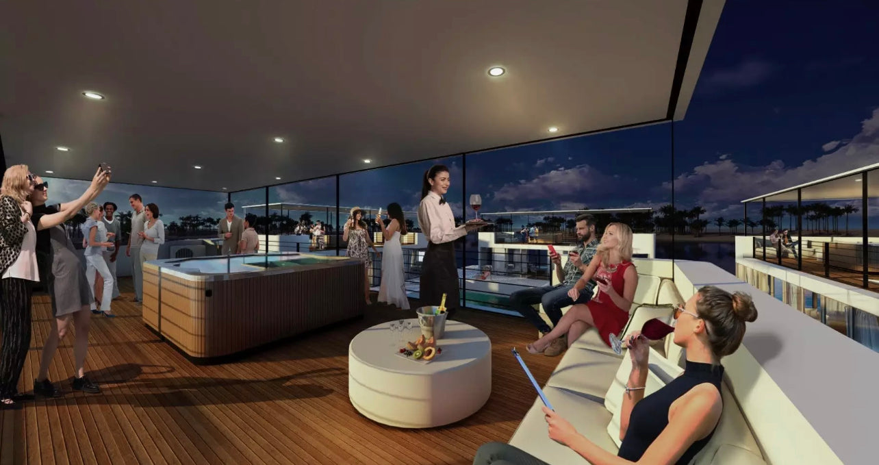 Modern Floating Center Club Water Bar